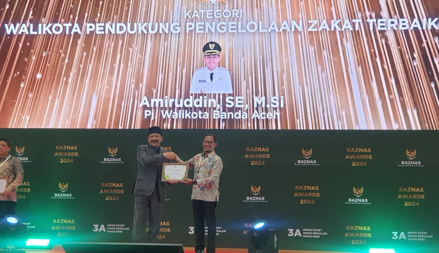 Alhamdulillah, Baitul Mal Kota Banda Aceh Kembali Menerima Penghargaan BAZNAS Award 2024 Kategori Kepala Daerah Pendukung Pengelola Zakat Terbaik